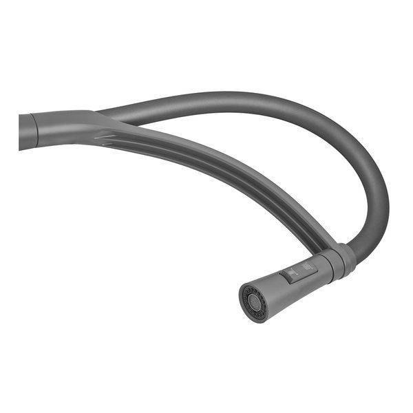 Смеситель для кухни Plamix Lucas-017 SET Graphite Refl.Grey с подводкой (Цвет графит+сил.излив серый) (PM0723) PM0723 фото