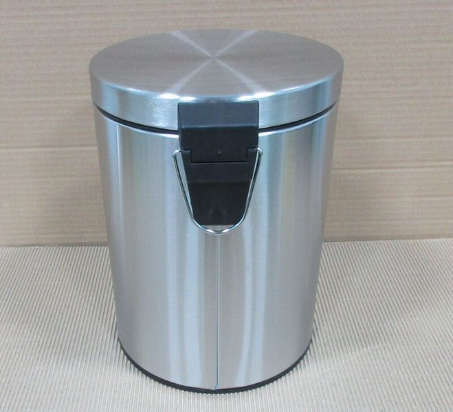 Мусорное ведро круглое Zerix Solo-TC0105 SS Color 5 л цвет нержавейка (ZX5897) ZX5897 фото