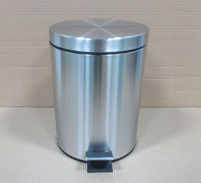 Мусорное ведро круглое Zerix Solo-TC0105 SS Color 5 л цвет нержавейка (ZX5897) ZX5897 фото