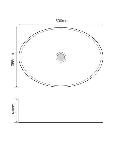 Раковина накладная Mixxus Premium BEVEL-0106 500х355х140mm (MP6546) MP6546 фото