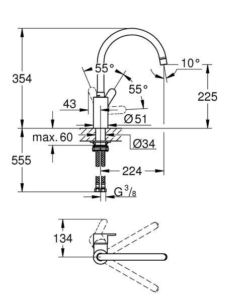 Смеситель для кухни Grohe Eurostyle Cosmopolitan (33975004) 33975004 фото
