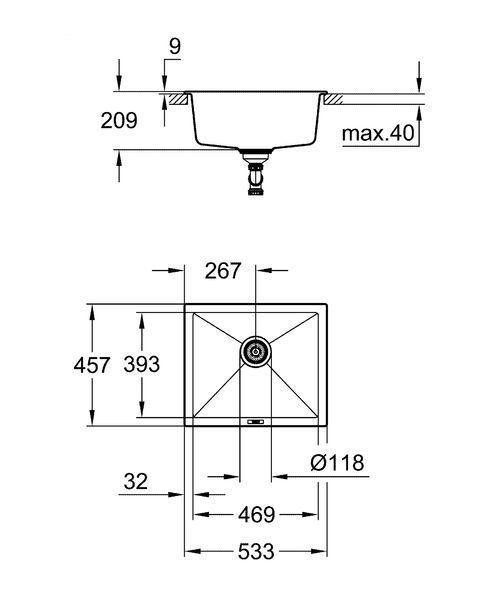 Композитная мойка для кухни Grohe K700U (31654AP0) 31654AP0 фото