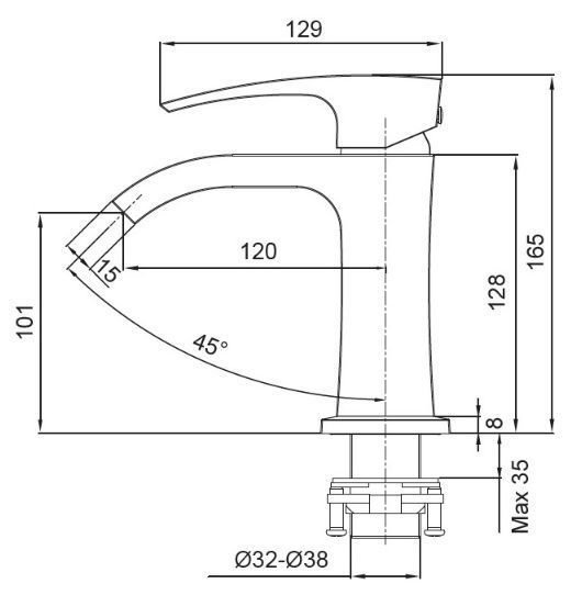 Смеситель для умывальника Koer KB-12007-07 (Цвет графит) (KR5152) KR5152 фото