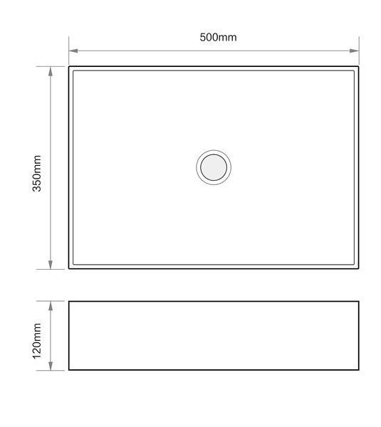 Раковина накладная Mixxus Premium QUADRO-0104 500х350х120mm (MP6515) MP6515 фото