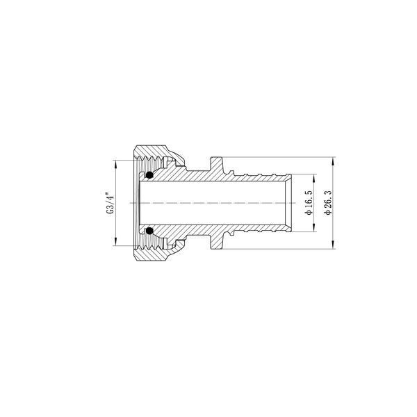 Переходник под евроконус с накидной гайкой Koer KA.A08F-20E - 20(2.8mm) x 3/4"F (KR4870) KR4870 фото