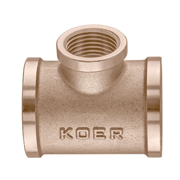 Тройник редукционный Koer KF.T100810F.WN - 1"х3/4"х1" FFF без никеля (MX1531) MX1531 фото