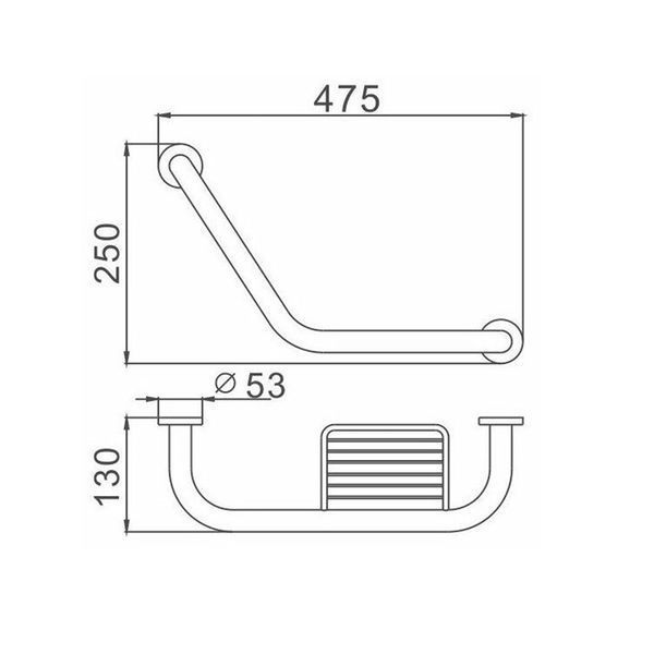 Поручень для ванны с мыльницей Haiba HB1719 (HB0719) HB0719 фото