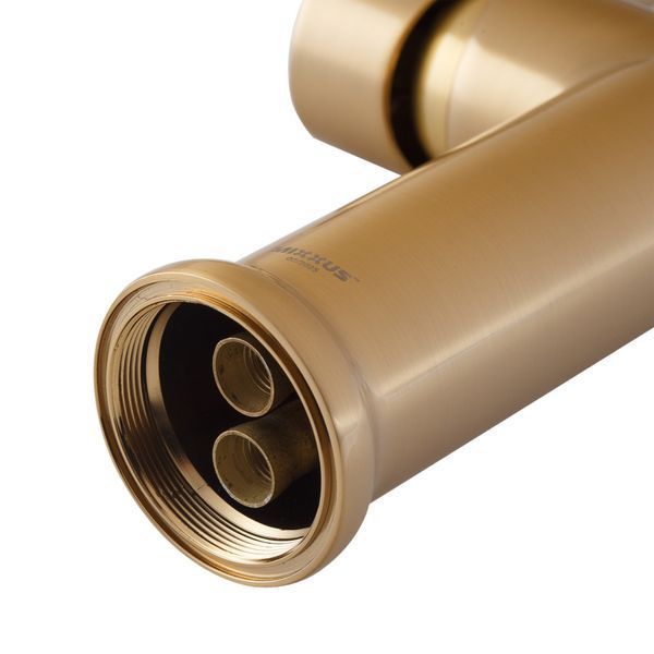 Смеситель для кухни Mixxus Premium PULL 017 BRUSHED GOLD REFL.BLACK (Цвет мат.золото+сил.излив черный) (MI8280) MI8280 фото