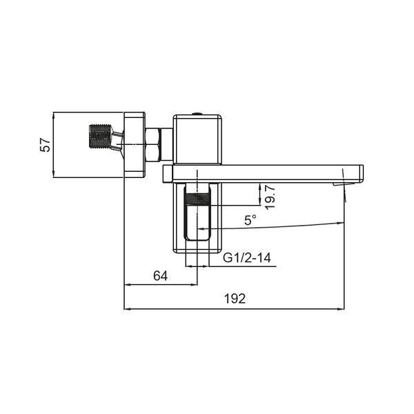 Змішувач для ванни з коротким виливом Koer KB-41009-01 (Колір хром) (KR3502) KR3502 фото