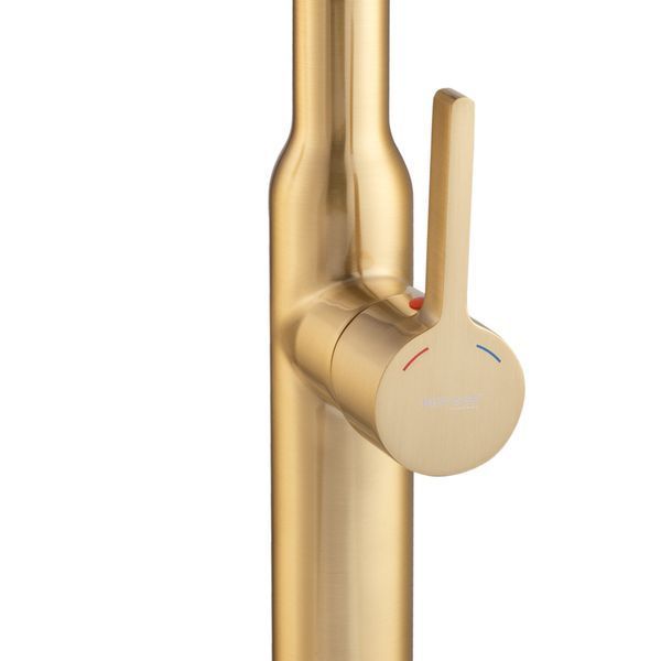 Смеситель для кухни Mixxus Premium PULL 017 BRUSHED GOLD REFL.BLACK (Цвет мат.золото+сил.излив черный) (MI8280) MI8280 фото