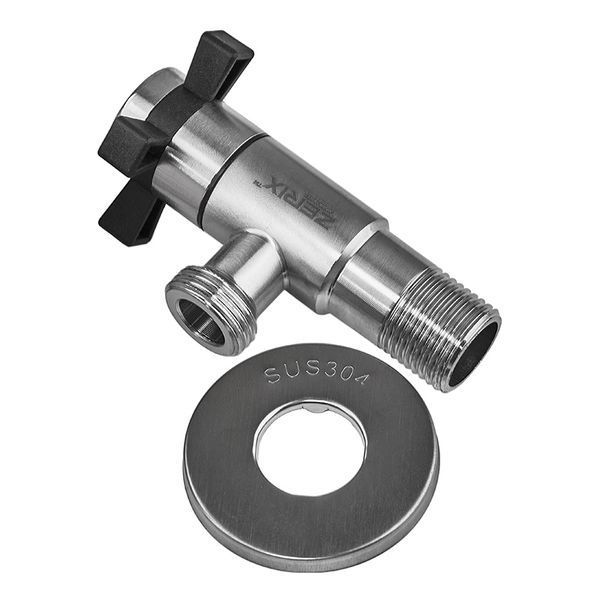 Кран для подключения сантехприборов Zerix VAL-09-1/2x1/2 из нерж.стали SUS304 (ZX5102) ZX5102 фото