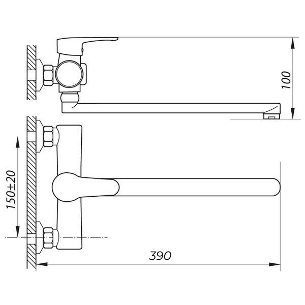 Змішувач для ванни Zerix PUD7 045 (ZX2791) ZX2791 фото