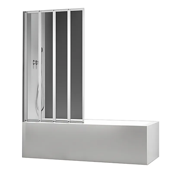 Шторки скляні на ванну складні Koer SR BS07-80x140-TR-01 прозоре скло Easy Clean 4мм, хром (KR5948) KR5948 фото