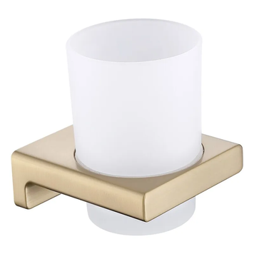 Стакан одинарный настенный Koer AS-0103-12 (стекло) цвет матовое золото (KR6163) KR6163 фото