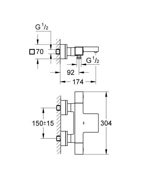 Термостат для ванны Grohe Grohtherm Cube (34497000) 34497000 фото