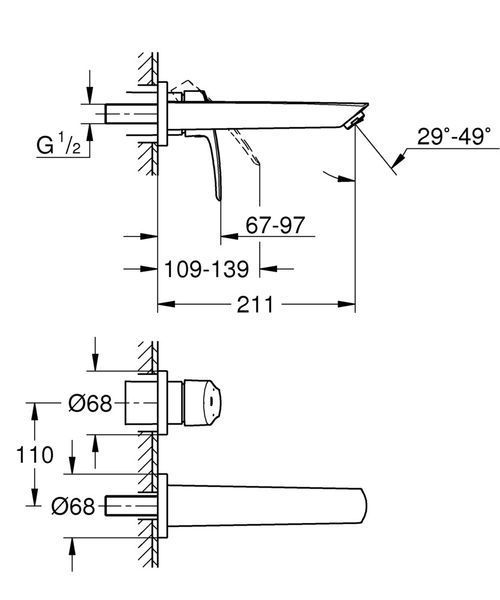 Смеситель для раковины скрытого монтажа Grohe Eurosmart New (29338003) 29338003 фото