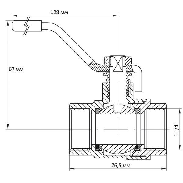 Кран кульовий Koer 1 1/4" ГГР (KR.214) (KR0023) KR0023 фото