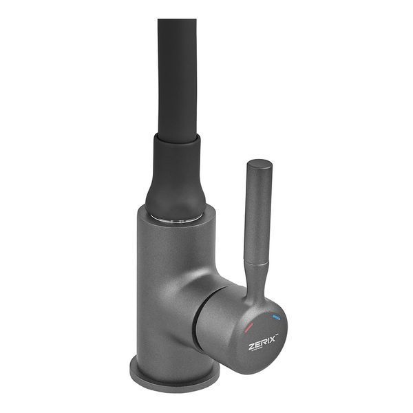 Змішувач для кухні Zerix Atrium-011-T Graphite Refl.Black (Колір графіт+силік.вилив чорний) (ZX6106) ZX6106 фото