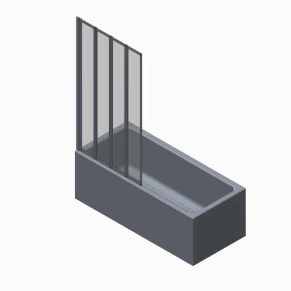 Шторки скляні на ванну складні Koer SR BS07-80x140-TR-01 прозоре скло Easy Clean 4мм, хром (KR5948) KR5948 фото