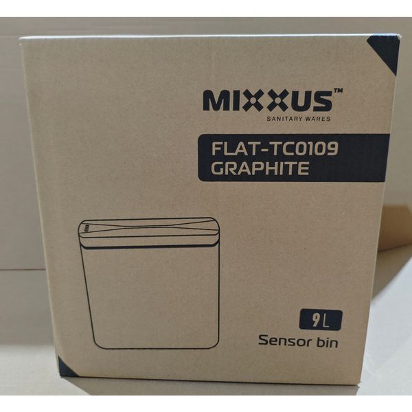 Відро для сміття сенсорне овальне Mixxus Flat-TC0109 Graphite 9 л колір графіт (MI7075) MI7075 фото