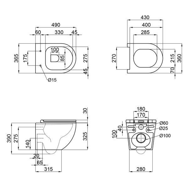 Комплект Grohe Set Унітаз ELLIPSE-0301-R + Інсталяція Grohe Rapid SL 38772001 (38772001ELLIPS0301R) 38772001ELLIPS0301R фото