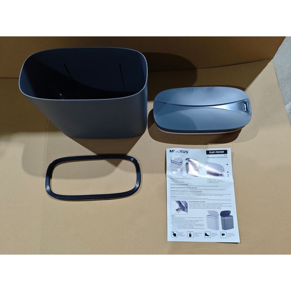 Відро для сміття сенсорне овальне Mixxus Flat-TC0109 Graphite 9 л колір графіт (MI7075) MI7075 фото