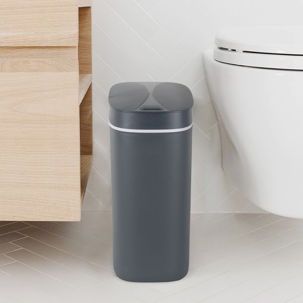 Відро для сміття сенсорне овальне Mixxus Flat-TC0109 Graphite 9 л колір графіт (MI7075) MI7075 фото