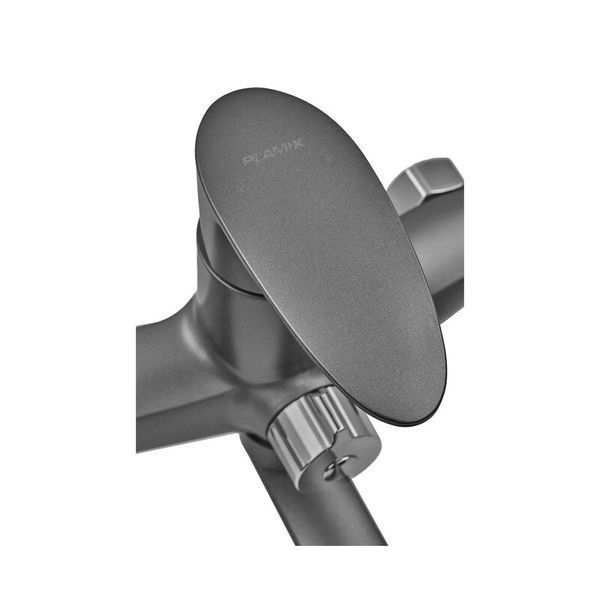 Смеситель для ванны Plamix CEZAR-006 EURO SET Graphite, со шлангом, лейкой и кронштейном (PM0691) PM0691 фото