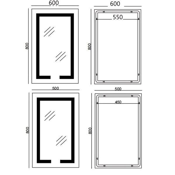 Зеркало Mixxus HARD MR07-50x80 с Led Touch, Anti-fog, димером, регулятором яркости (MX9992) MX9992 фото