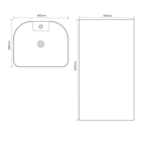 Раковина моноблок MIXXUS PREMIUM DIVERSE-1101 MARBLE 460х380х840mm с отверстием под смеситель и переливом (MP6575) MP6575 фото