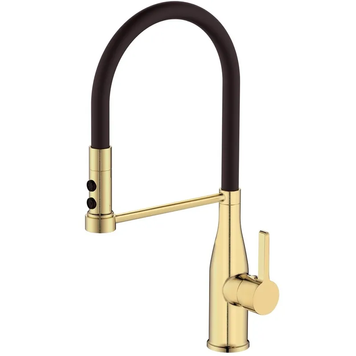 Смеситель для кухни Mixxus Premium Summer 017 BRUSHED GOLD REFL.BLACK (MI6964) MI6964 фото