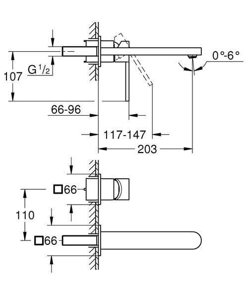 Смеситель для раковины Grohe Plus на 2 отверстия, L-Size (29306003) 29306003 фото
