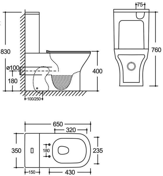 Бачок для унитаза-компакта Mixxus Style-0404-T3 Tank 650x350x830 со сливной арматурой (MI8330) MI8330 фото