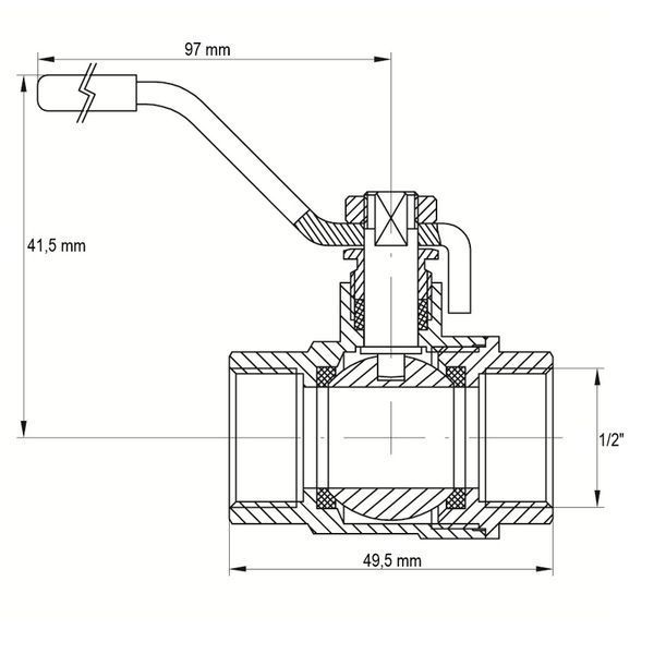Кран кульовий Koer 1/2" ГГР газ (KR.514.PR.GAS) (KR0059) KR0059 фото