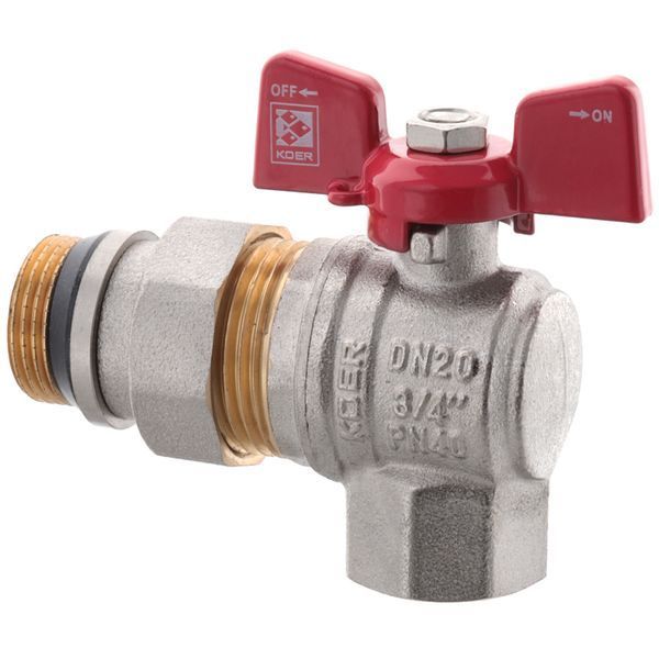Кран с американкой 3/4" "антипротечка" (Koer KR.228-Gi) угловой (KR0194) KR0194 фото