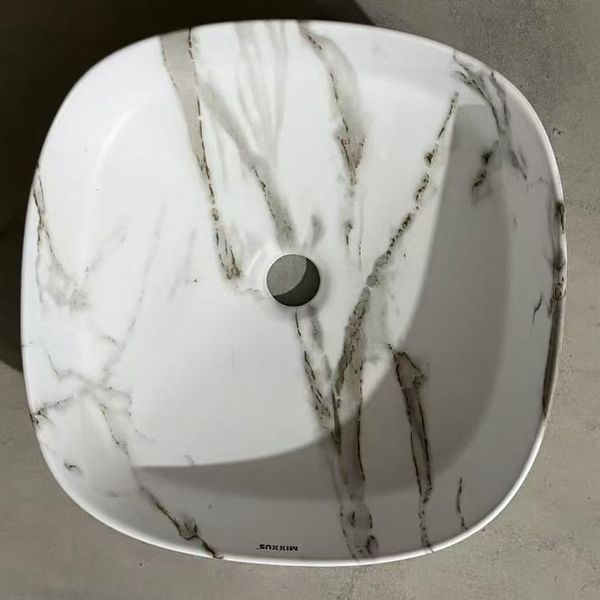 Раковина накладная Mixxus Premium DIVERSE-0104 MARBLE 370х370х135mm (MP6537) MP6537 фото