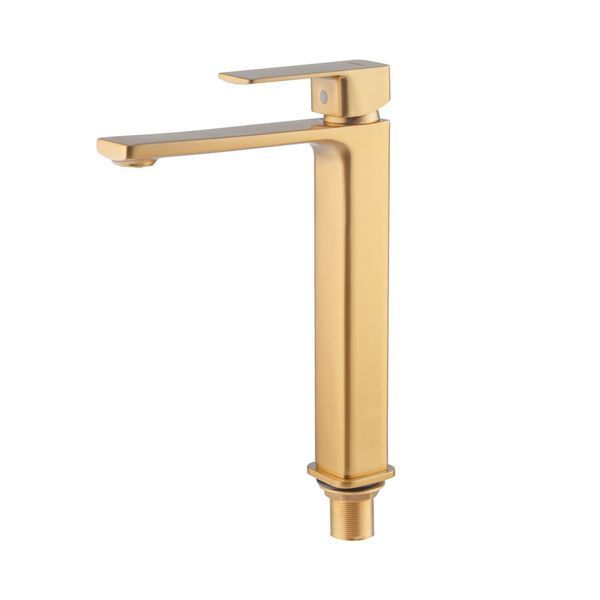 Змішувач для умивальника високий Haiba KUBUS 001 (HIGH) BRUSHED GOLD (HB9623) HB9623 фото