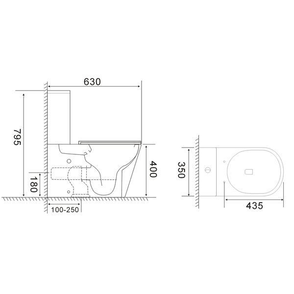 Бачок до унітазу-компакту Mixxus Bevel-0407-T1 Tank 630х350х795 зі зливною арматурою (MI8323) MI8323 фото