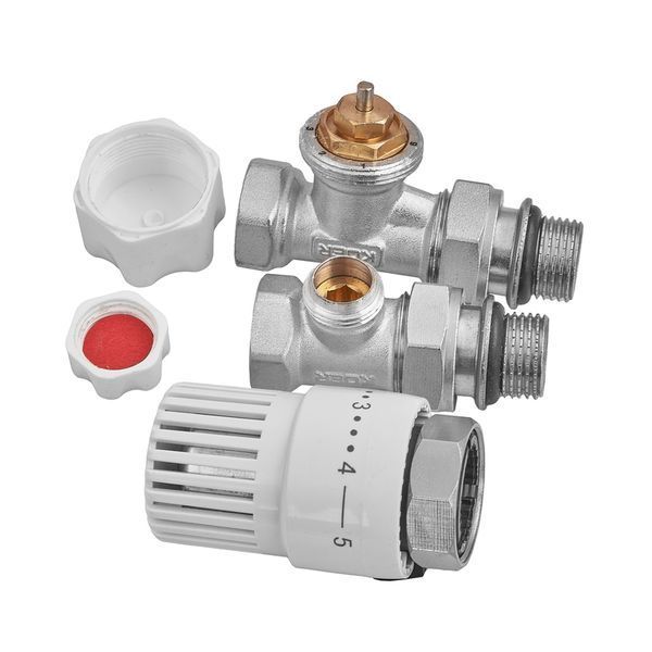 Комплект для підключення радіатора Koer SET-30 - 1/2'' (прямий) з термоголовкою (KR5717) KR5717 фото