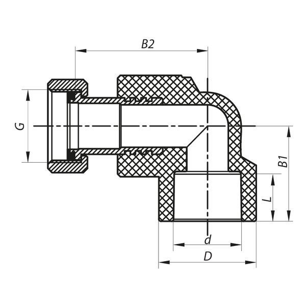 Кут з накидною гайкою 25x3/4F PPR Koer K0145.PRO (KP0183) KP0183 фото