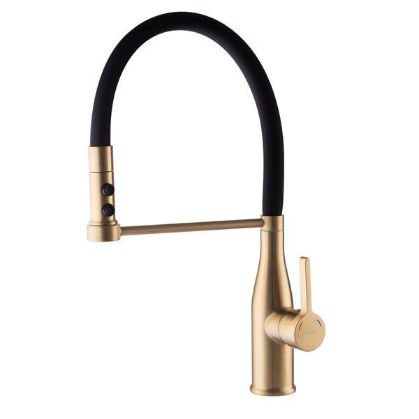 Змішувач для кухні Mixxus Premium Summer 017 BRUSHED GOLD REFL.BLACK (MI6964) MI6964 фото