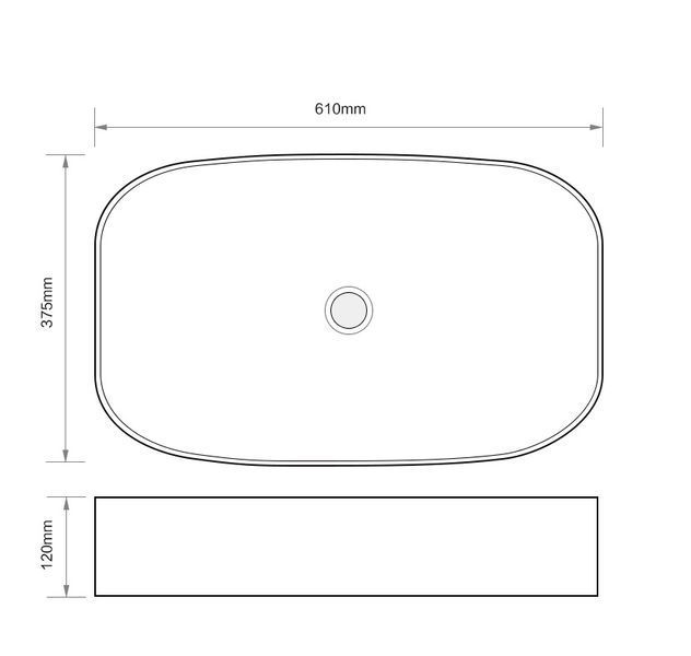 Раковина накладная Mixxus Premium BEVEL-0105 610х375х120mm (MP6524) MP6524 фото