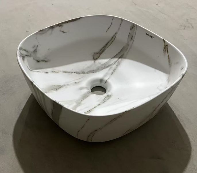 Раковина накладная Mixxus Premium DIVERSE-0104 MARBLE 370х370х135mm (MP6537) MP6537 фото