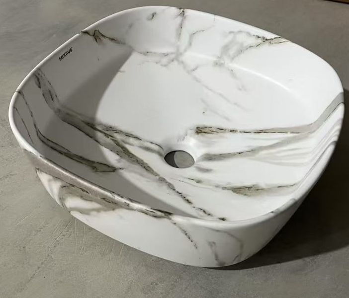 Раковина накладная Mixxus Premium DIVERSE-0104 MARBLE 370х370х135mm (MP6537) MP6537 фото