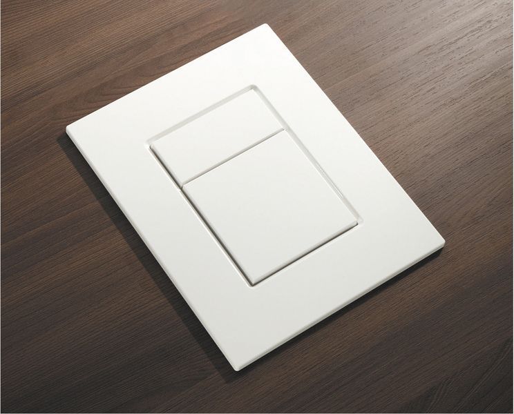 Панель смыва пластиковая Koer KT-0607-03 157x198x3mm, кнопка квадратная (цвет белый) (KR5714) KR5714 фото