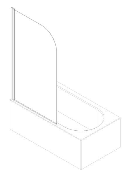 Шторки скляні на ванну Koer SR BS01-80x140-TR-01 прозоре скло 6мм, хром (KR5400) KR5400 фото
