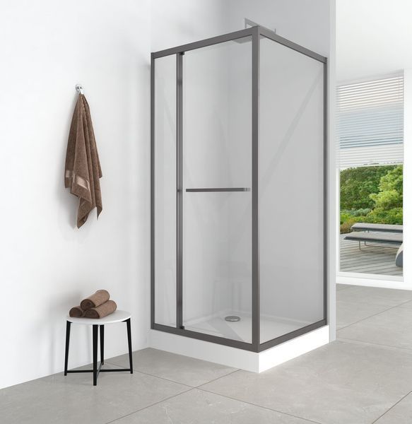 Душевая кабина с низким поддоном Mixxus Style SCT01-90x90x200-TR Graphite прозрачное стекло 6мм (MI8432) MI8432 фото