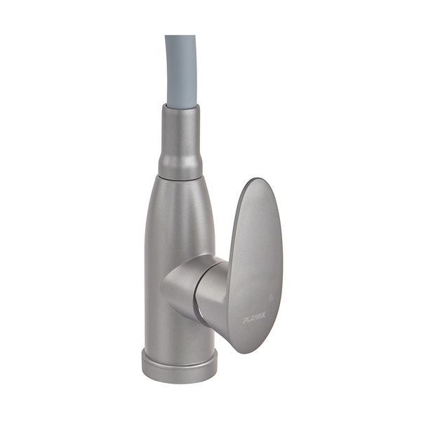 Смеситель для кухни PLAMIX CEZAR-011-B SET GRAPHITE REFL.GRAY с силиконовым изливом, с подводом (PM0720) PM0720 фото