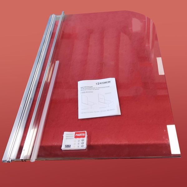 Шторки скляні на ванну Koer SR BS01-80x140-TR-01 прозоре скло 6мм, хром (KR5400) KR5400 фото