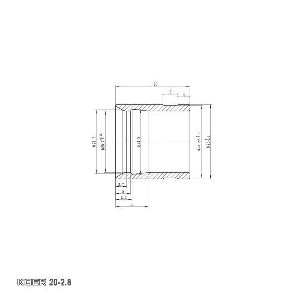 Гільза монтажна насувна Koer KA.S20 - 20-2.8mm (KR4900) KR4900 фото